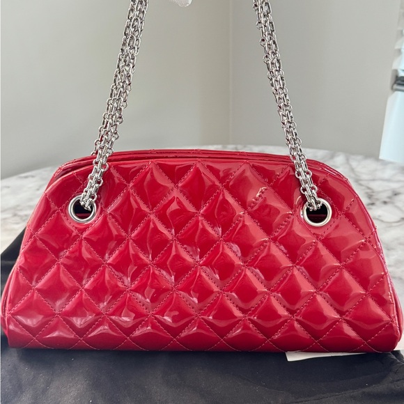 Chanel Mademoiselle Red Quilted Patent Leather Bag - Picture 13 of 13
